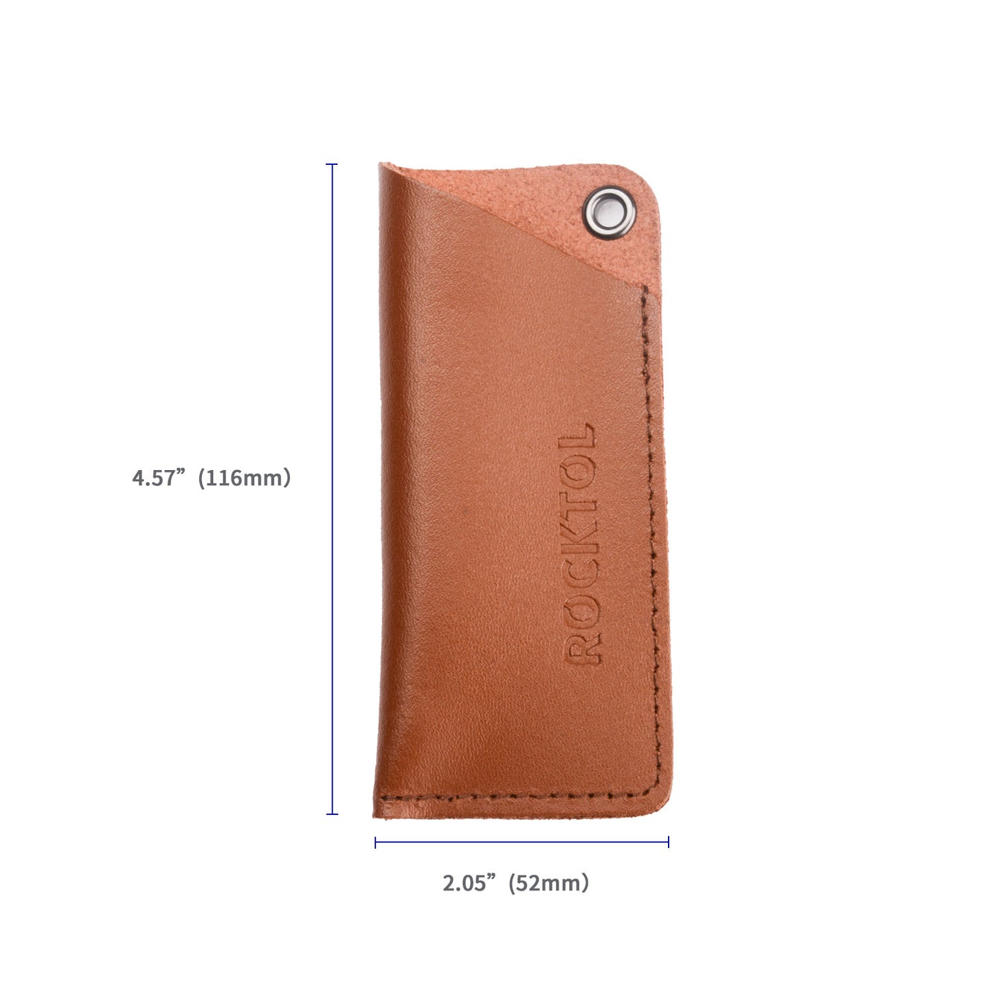 ROCKTOL Leather Sheath Brown Color with lanyard hole and belt loop (Fit ST02,ST02B, Gen-R Lite)