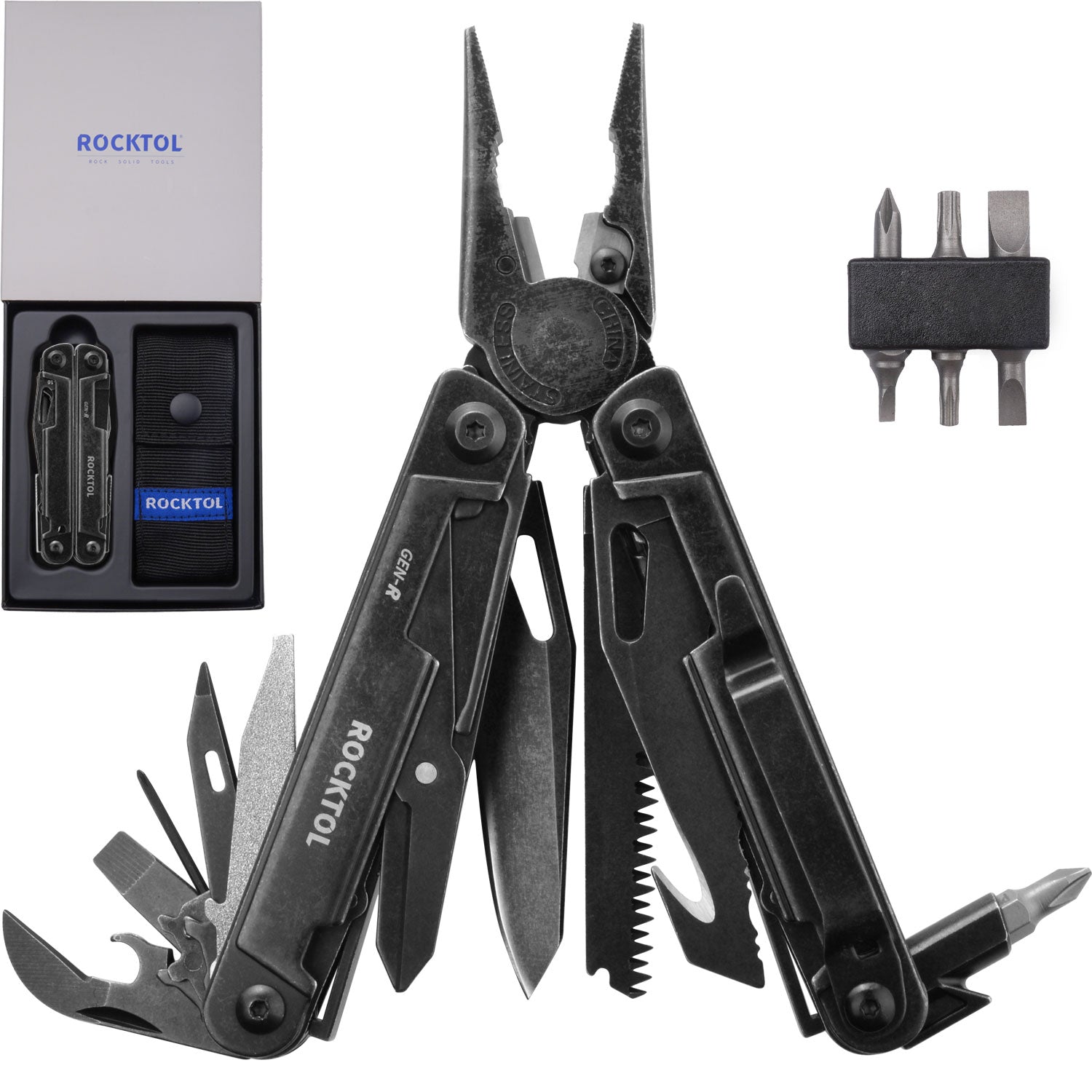 洋楽 OWL Rockt! NEW! ROCKTOL GEN-R Retro Black Multitool with VG-10 Knife Blade 27