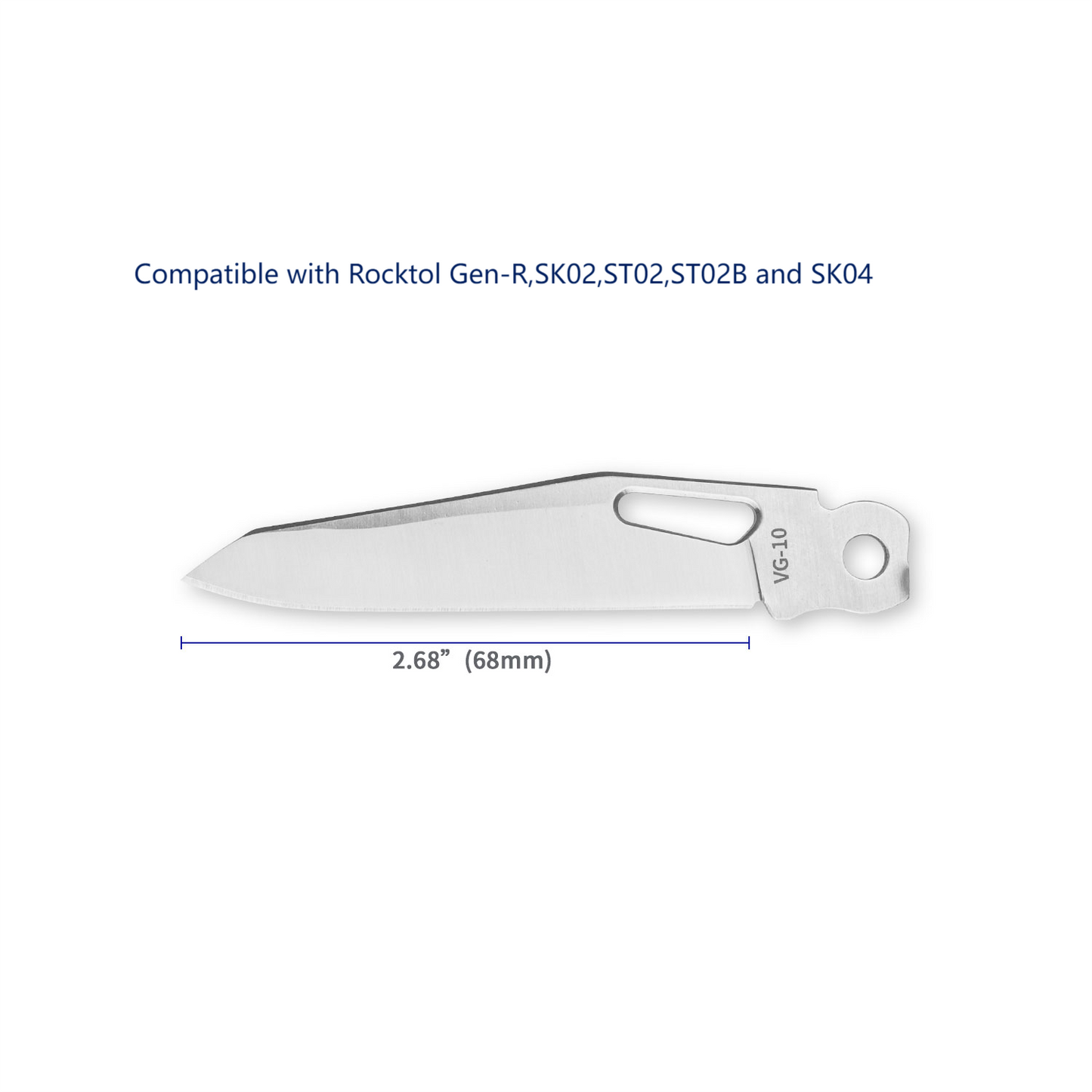 VG-10 Blade Stainless Steel 2.68 in. for ROCKTOL Gen-R,SK02,ST02, ST02B and SK04