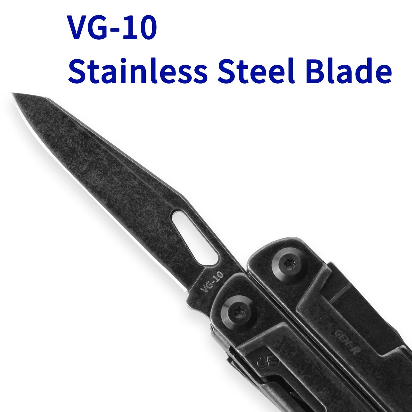 NEW! ROCKTOL GEN-R Retro Black Multitool with VG-10 Knife Blade 27-in-1 Multi-tool Gut Hook Blade Large Scissors for Backpacking,Hiking,Camping