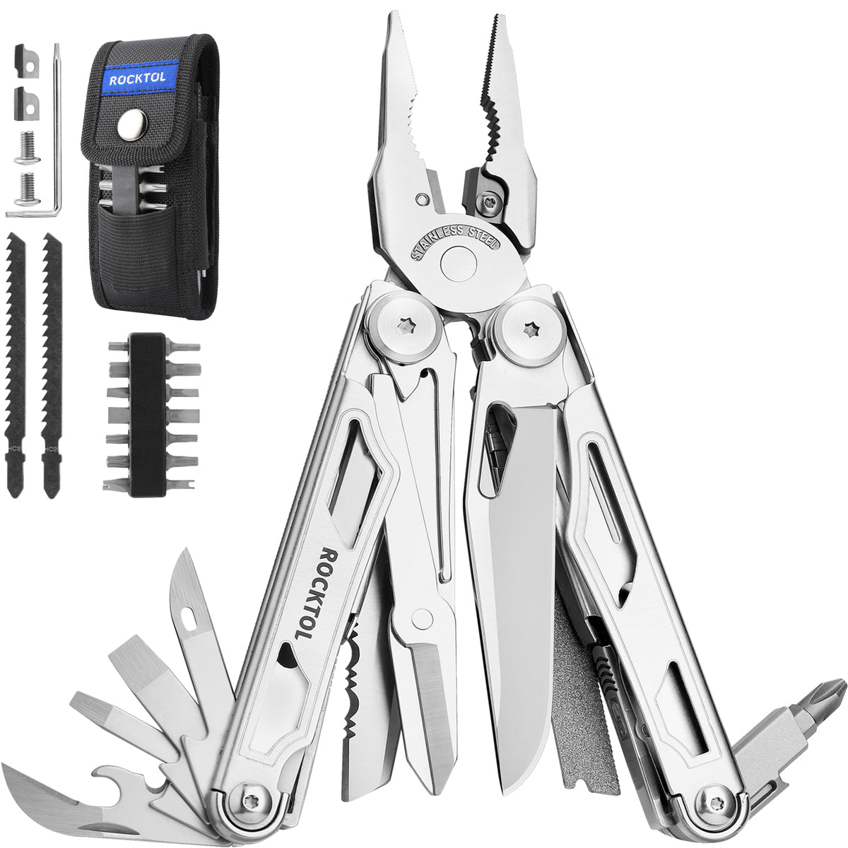 ROCKTOL Multitool Pliers, 29-in-1 Heavy-duty Stainless Steel Multi Too ...