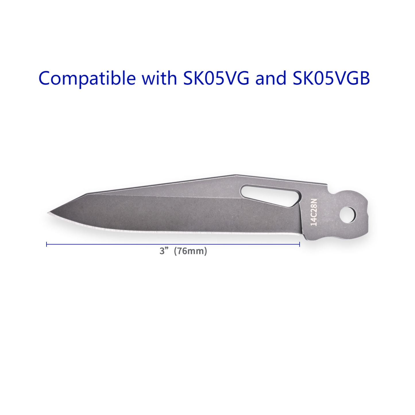 Hoja de cuchillo S35VN con revestimiento de titanio negro lavado a la piedra de 2,68 pulgadas para multiherramientas ROCKTOL GEN-R, SK02, ST02, ST02B y SK04