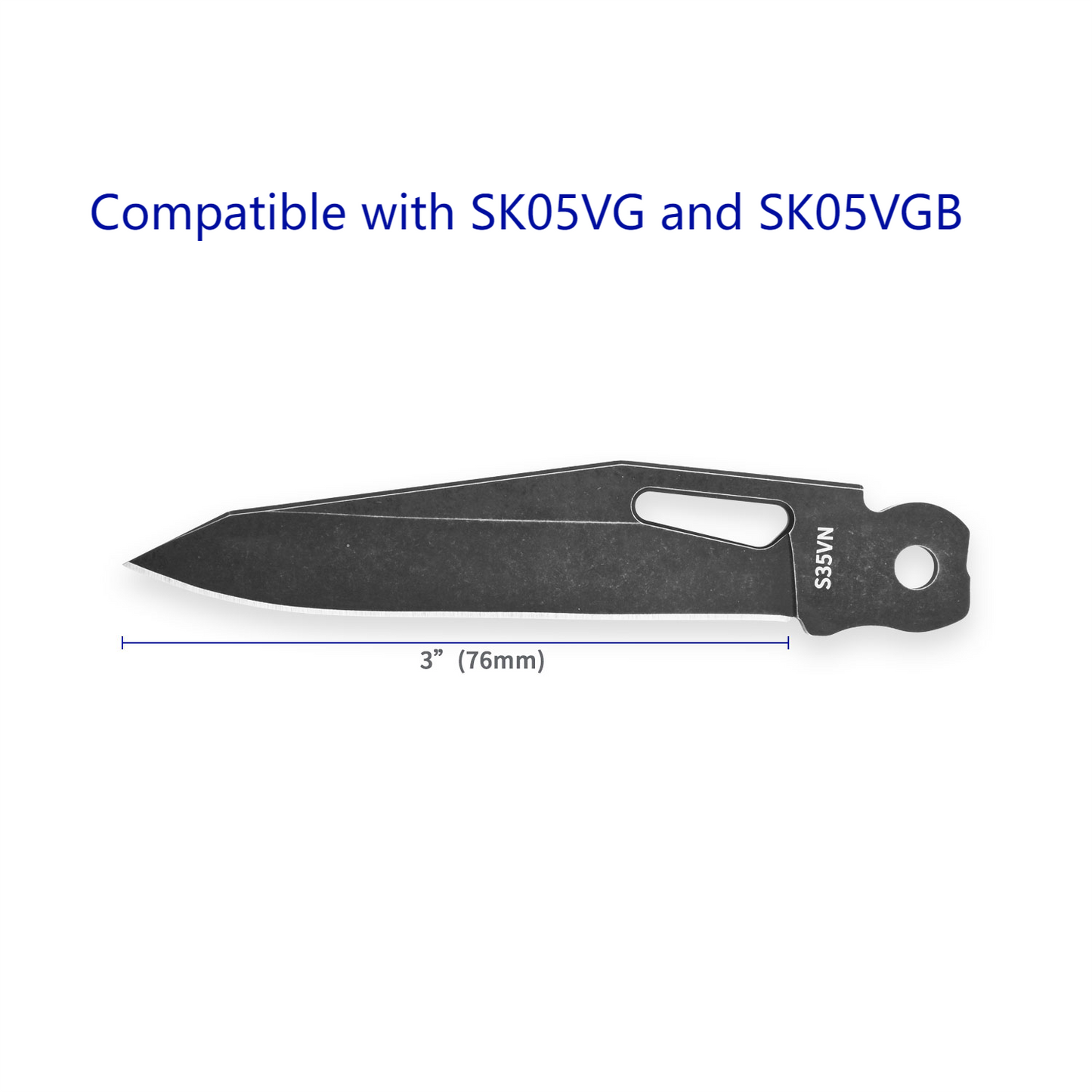 Hoja de cuchillo S35VN con revestimiento de titanio negro lavado a la piedra de 2,68 pulgadas para multiherramientas ROCKTOL GEN-R, SK02, ST02, ST02B y SK04