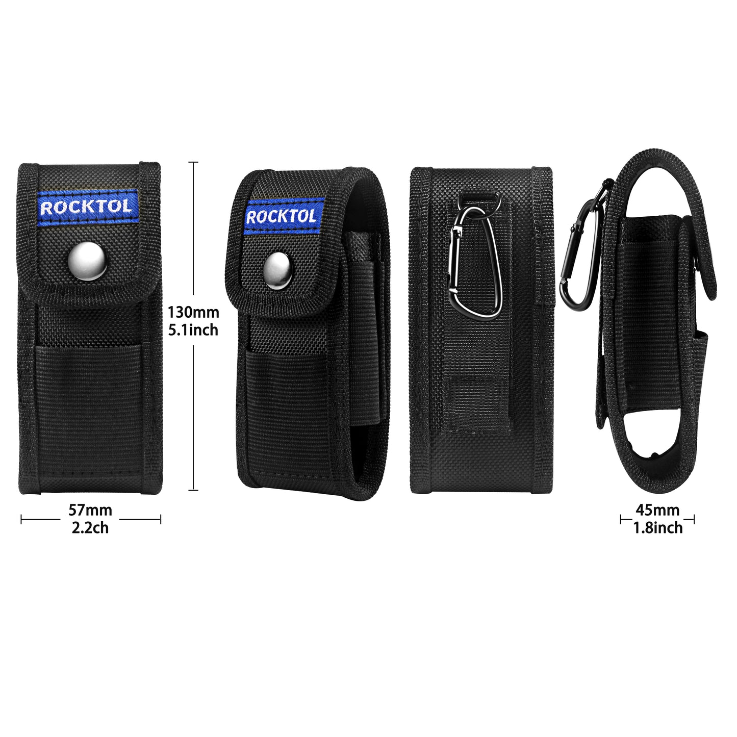 Funda multiherramienta ROCKTOL para cinturón, bolsa EDC de nailon con 4 bolsillos, bolsa para herramientas multiherramienta, navaja de bolsillo, bolígrafo táctico, linterna