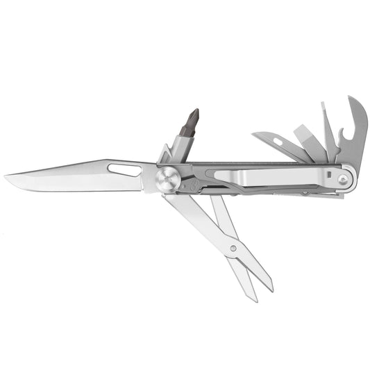 Navaja de bolsillo plegable ROCKTOL, multiherramienta 12 en 1 con mango chapado en titanio y clip de bolsillo para camping, senderismo y supervivencia (hoja 7Cr17)