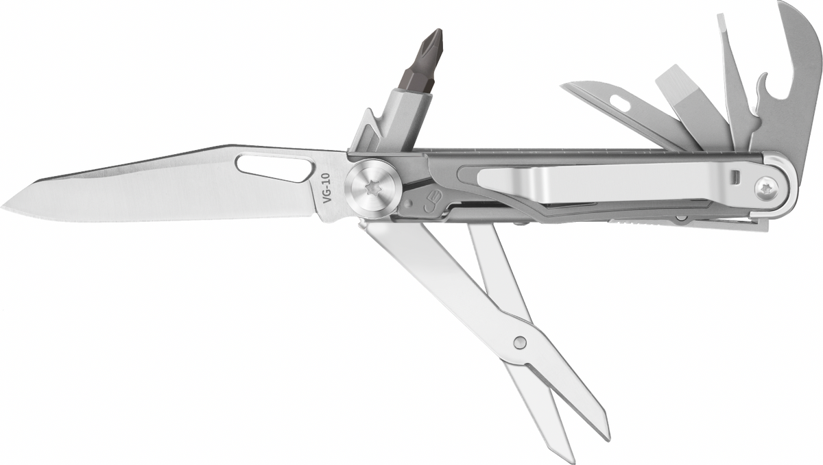 ROCKTOL Folding Pocket Knife, 12-in-1 Multitool with VG-10 Blade, Titanium-Plated Handle, Pocket Clip for Camping, Hiking, Survival (ST02VG)